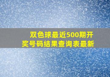 双色球最近500期开奖号码结果查询表最新