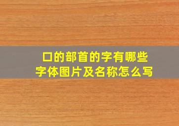 口的部首的字有哪些字体图片及名称怎么写