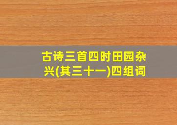 古诗三首四时田园杂兴(其三十一)四组词