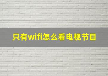 只有wifi怎么看电视节目