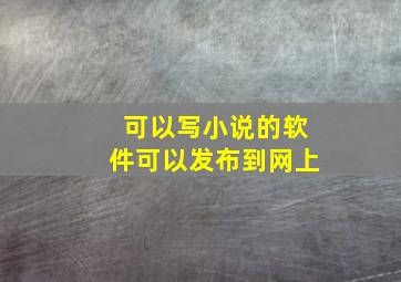 可以写小说的软件可以发布到网上