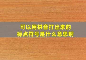 可以用拼音打出来的标点符号是什么意思啊