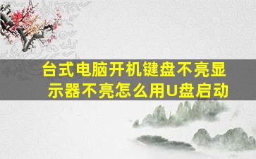 台式电脑开机键盘不亮显示器不亮怎么用U盘启动