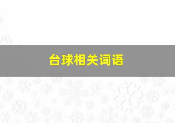 台球相关词语