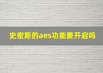 史密斯的aes功能要开启吗