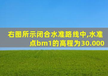 右图所示闭合水准路线中,水准点bm1的高程为30.000