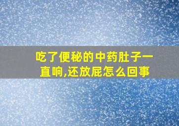 吃了便秘的中药肚子一直响,还放屁怎么回事