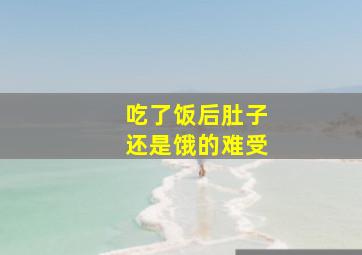 吃了饭后肚子还是饿的难受