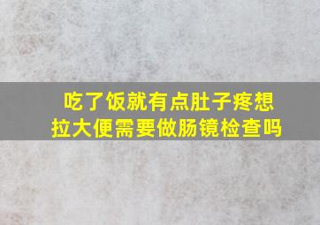 吃了饭就有点肚子疼想拉大便需要做肠镜检查吗