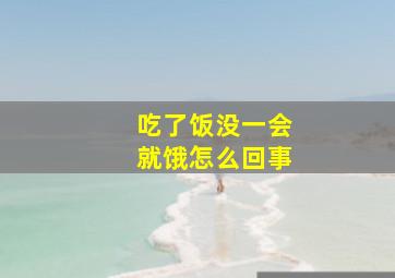 吃了饭没一会就饿怎么回事