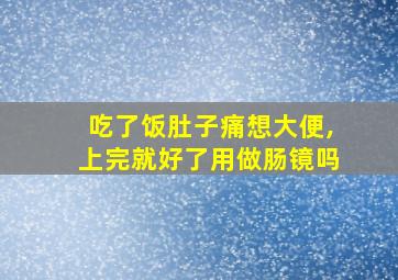 吃了饭肚子痛想大便,上完就好了用做肠镜吗