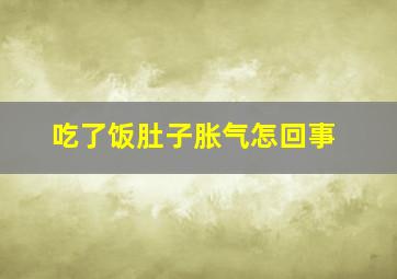 吃了饭肚子胀气怎回事