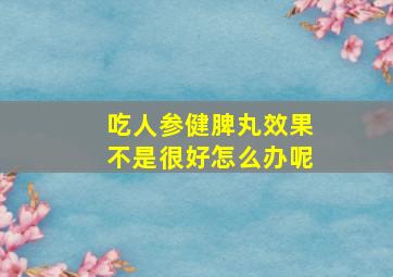 吃人参健脾丸效果不是很好怎么办呢