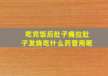 吃完饭后肚子痛拉肚子发烧吃什么药管用呢