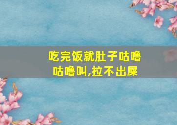 吃完饭就肚子咕噜咕噜叫,拉不出屎