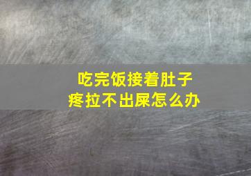 吃完饭接着肚子疼拉不出屎怎么办