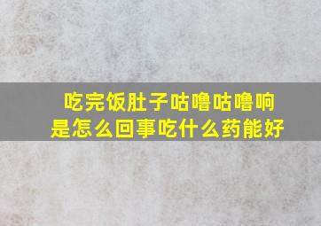 吃完饭肚子咕噜咕噜响是怎么回事吃什么药能好