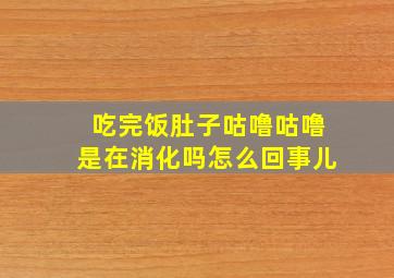 吃完饭肚子咕噜咕噜是在消化吗怎么回事儿