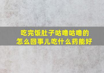 吃完饭肚子咕噜咕噜的怎么回事儿吃什么药能好