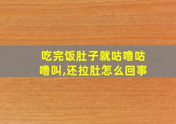 吃完饭肚子就咕噜咕噜叫,还拉肚怎么回事