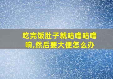 吃完饭肚子就咕噜咕噜响,然后要大便怎么办