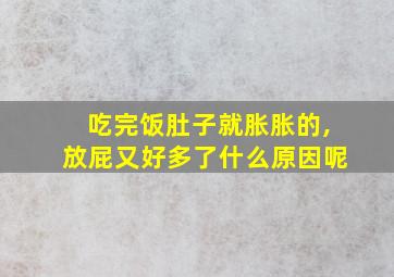 吃完饭肚子就胀胀的,放屁又好多了什么原因呢