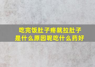 吃完饭肚子疼就拉肚子是什么原因呢吃什么药好