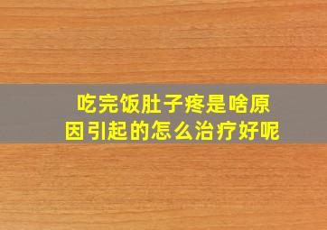 吃完饭肚子疼是啥原因引起的怎么治疗好呢