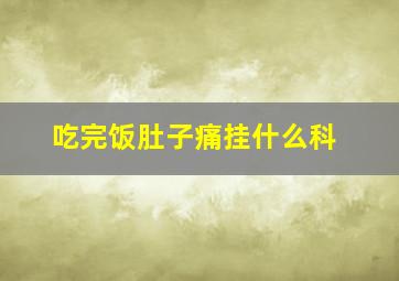 吃完饭肚子痛挂什么科