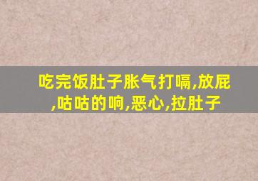 吃完饭肚子胀气打嗝,放屁,咕咕的响,恶心,拉肚子