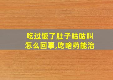 吃过饭了肚子咕咕叫怎么回事,吃啥药能治