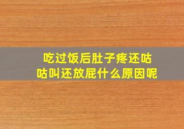 吃过饭后肚子疼还咕咕叫还放屁什么原因呢