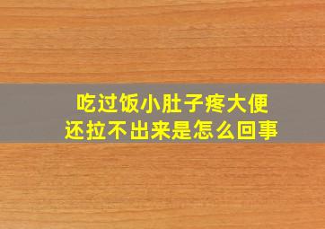 吃过饭小肚子疼大便还拉不出来是怎么回事