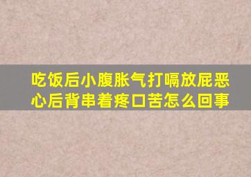 吃饭后小腹胀气打嗝放屁恶心后背串着疼口苦怎么回事