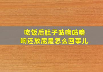 吃饭后肚子咕噜咕噜响还放屁是怎么回事儿