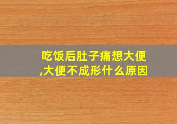 吃饭后肚子痛想大便,大便不成形什么原因