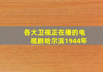 各大卫视正在播的电视剧哈尔滨1944年