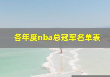 各年度nba总冠军名单表