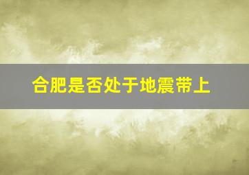 合肥是否处于地震带上