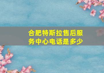 合肥特斯拉售后服务中心电话是多少