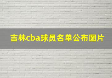 吉林cba球员名单公布图片