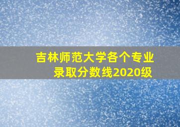 吉林师范大学各个专业录取分数线2020级