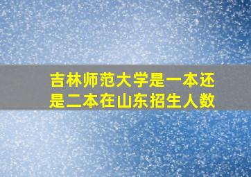 吉林师范大学是一本还是二本在山东招生人数