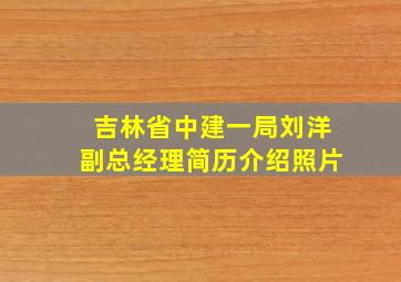 吉林省中建一局刘洋副总经理简历介绍照片