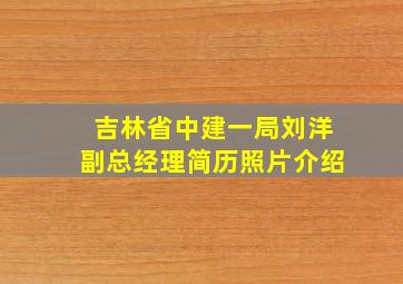 吉林省中建一局刘洋副总经理简历照片介绍