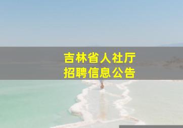 吉林省人社厅招聘信息公告