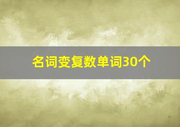 名词变复数单词30个