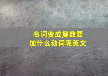 名词变成复数要加什么动词呢英文