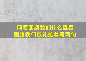 向着国旗我们什么望着国旗我们敬礼接着写两句