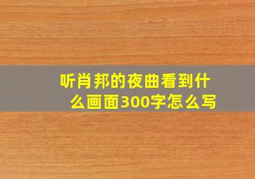 听肖邦的夜曲看到什么画面300字怎么写